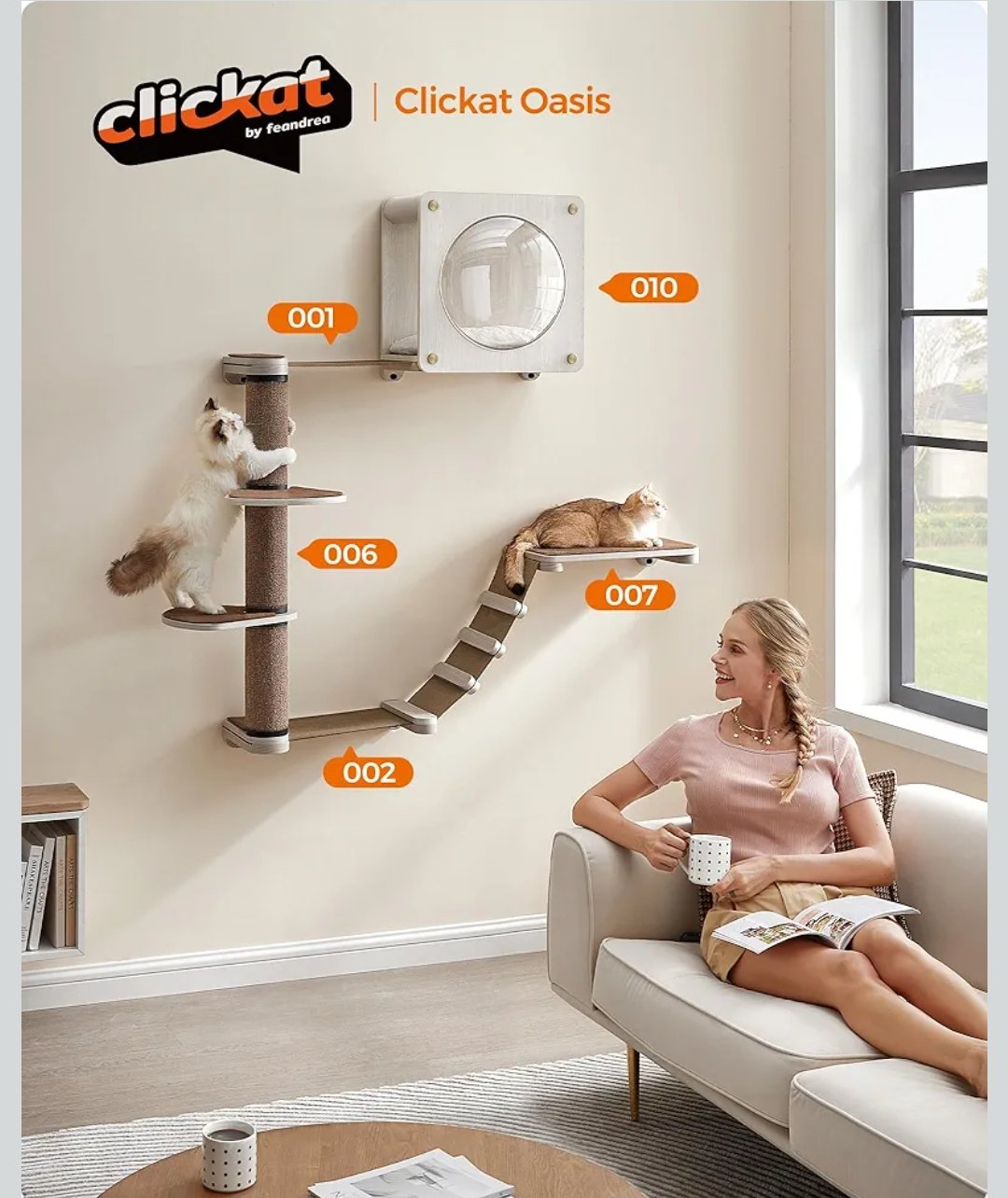 Feandrea Muebles de pared para gatos - Imagen 2