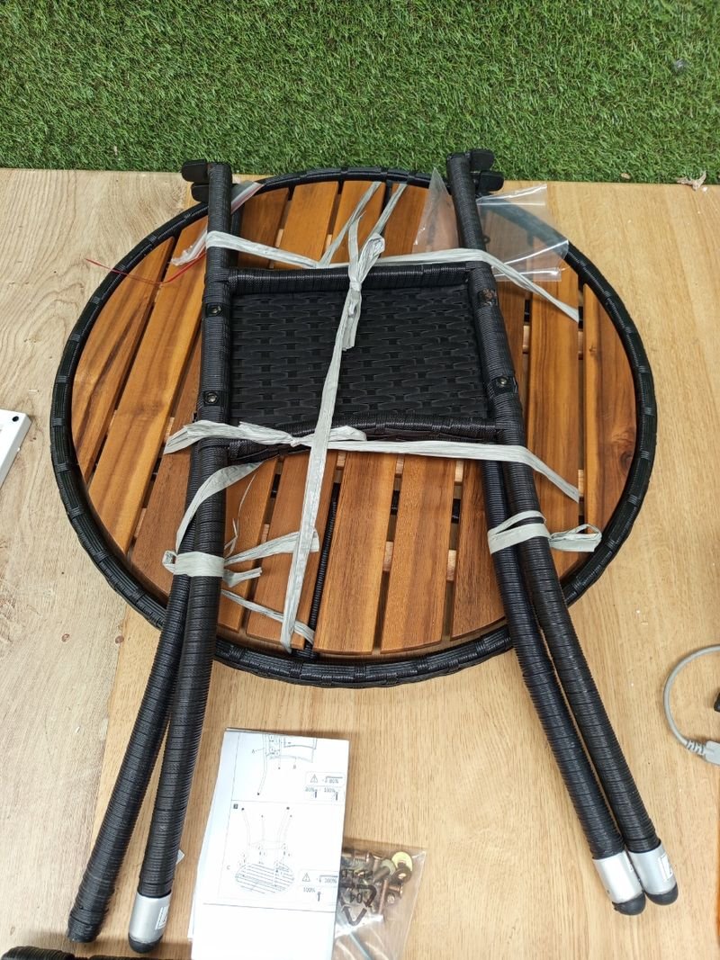 Mesa jardín acacia - ratán negro. - Imagen 2