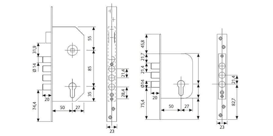 Cerradura de seguridad - R200B de 4 bulones - Tesa Assa Abloy - Imagen 2