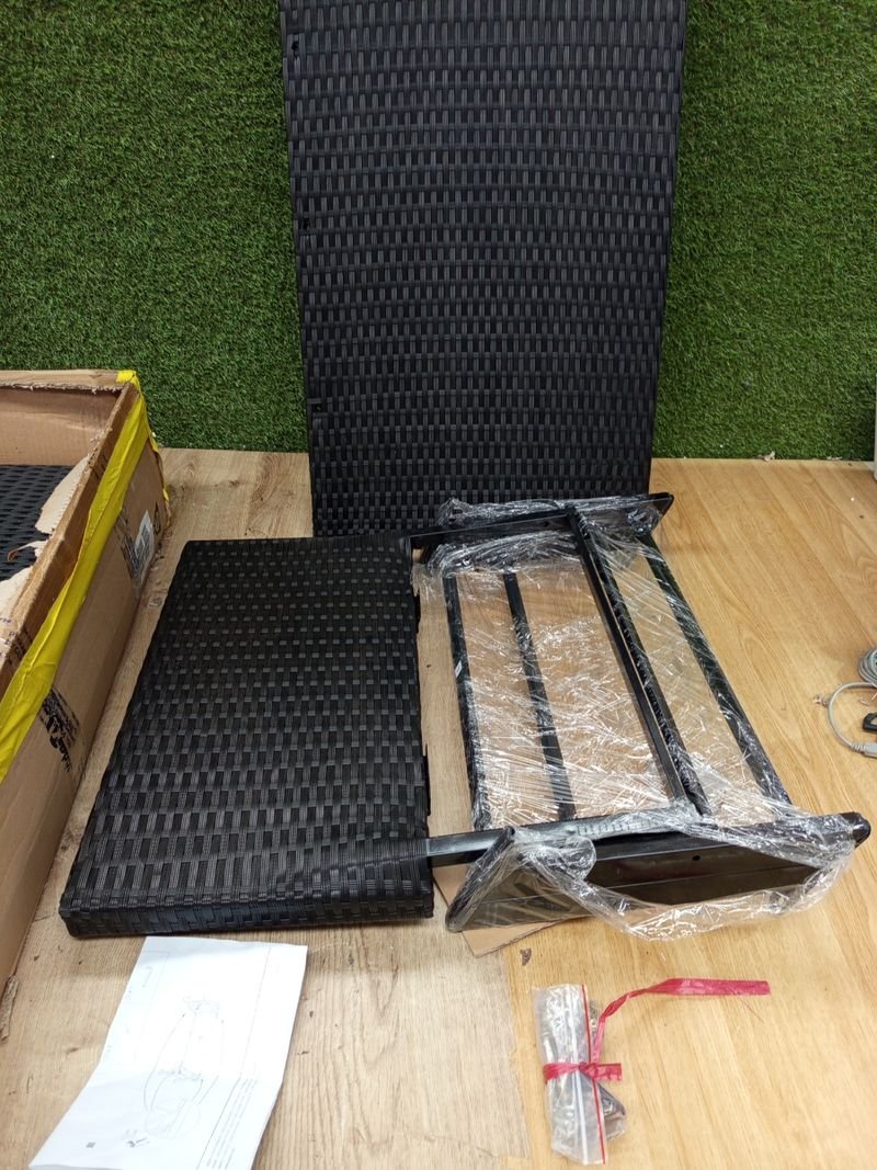 Banco jardín vidaXL ratán negro. - Imagen 2