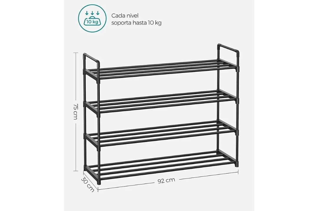 SONGMICS Zapatero de 4 Niveles LSA14BKV2 - Imagen 2