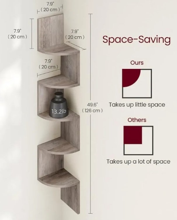 VASAGLE - LBC072M01 Estante de esquina - Imagen 2