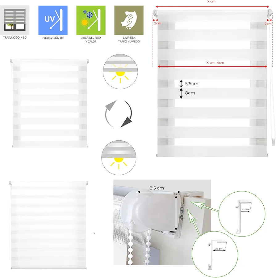 Estor enrollable - 45 x 150 cm - Blindecor - Imagen 2