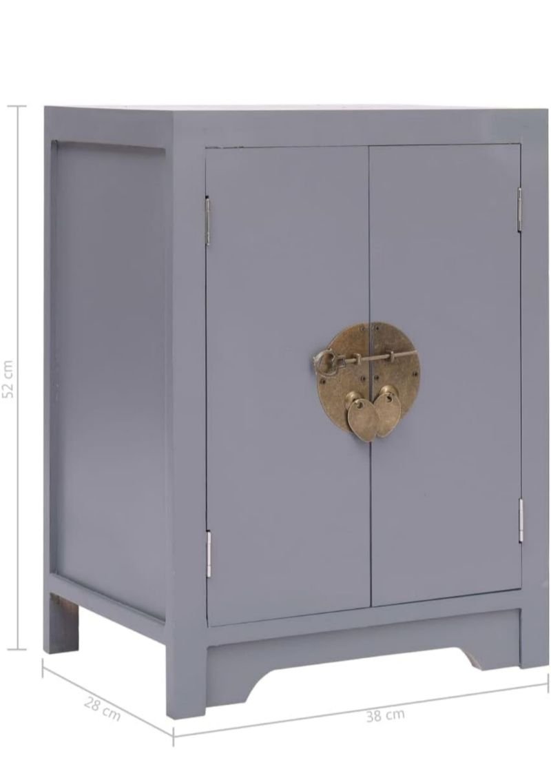 Mesita noche gris - Mueble madera - Imagen 2