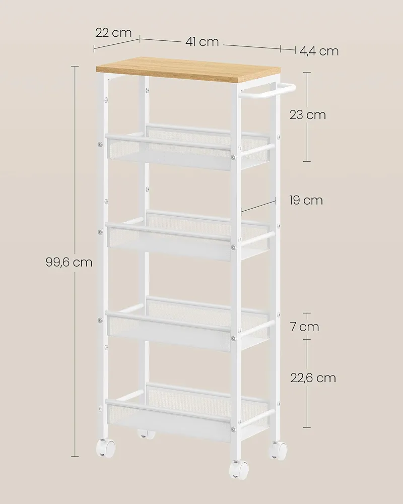 Carro Estrecho de Cocina - LRC035W09 - VASAGLE - Imagen 2