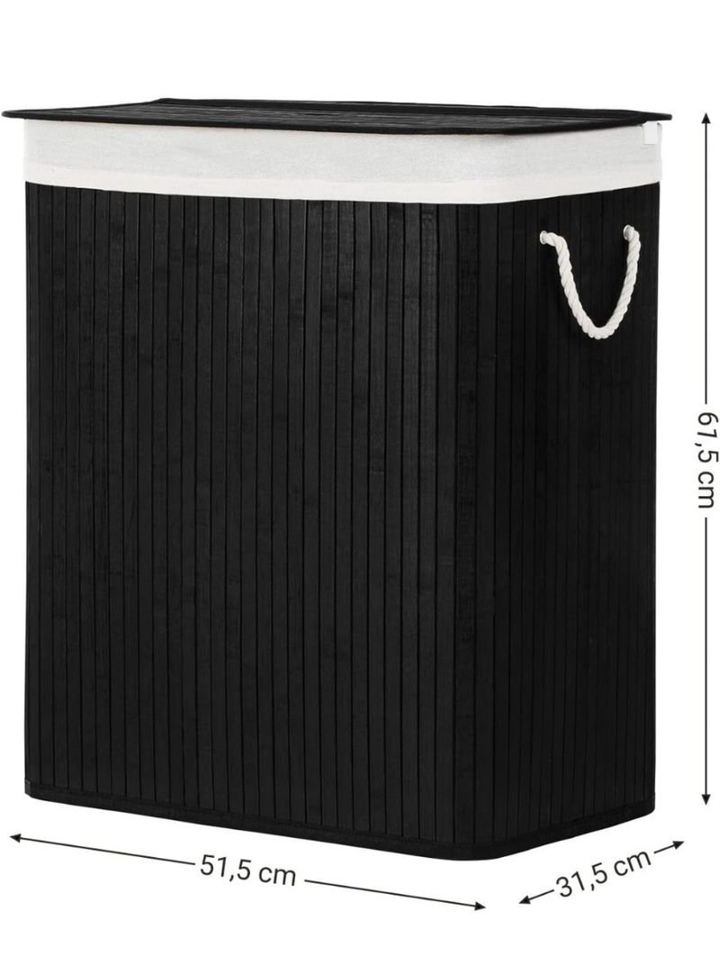 Cesta Lavandería SONGMICS Bambú - Negra - Imagen 2