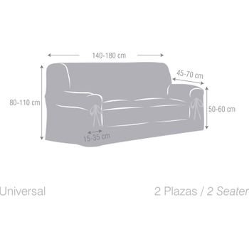 Funda Sofá Universal Levante:color - Verde, Plazas - 2 Plazas - Imagen 2