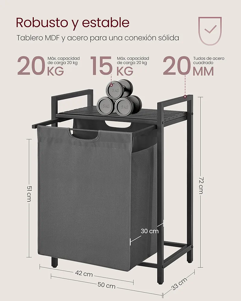 Cesto para Ropa Sucia - BLH101G01 - VASAGLE - Imagen 2