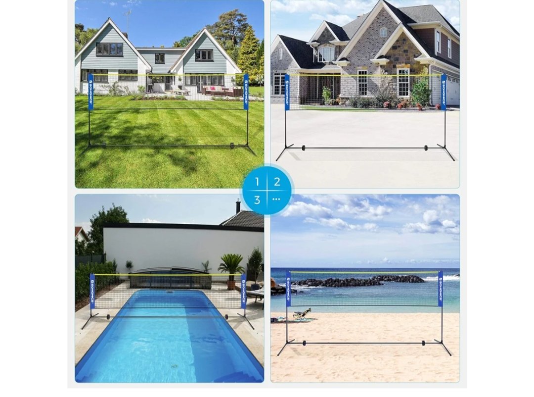 SONGMICS Red de bádminton