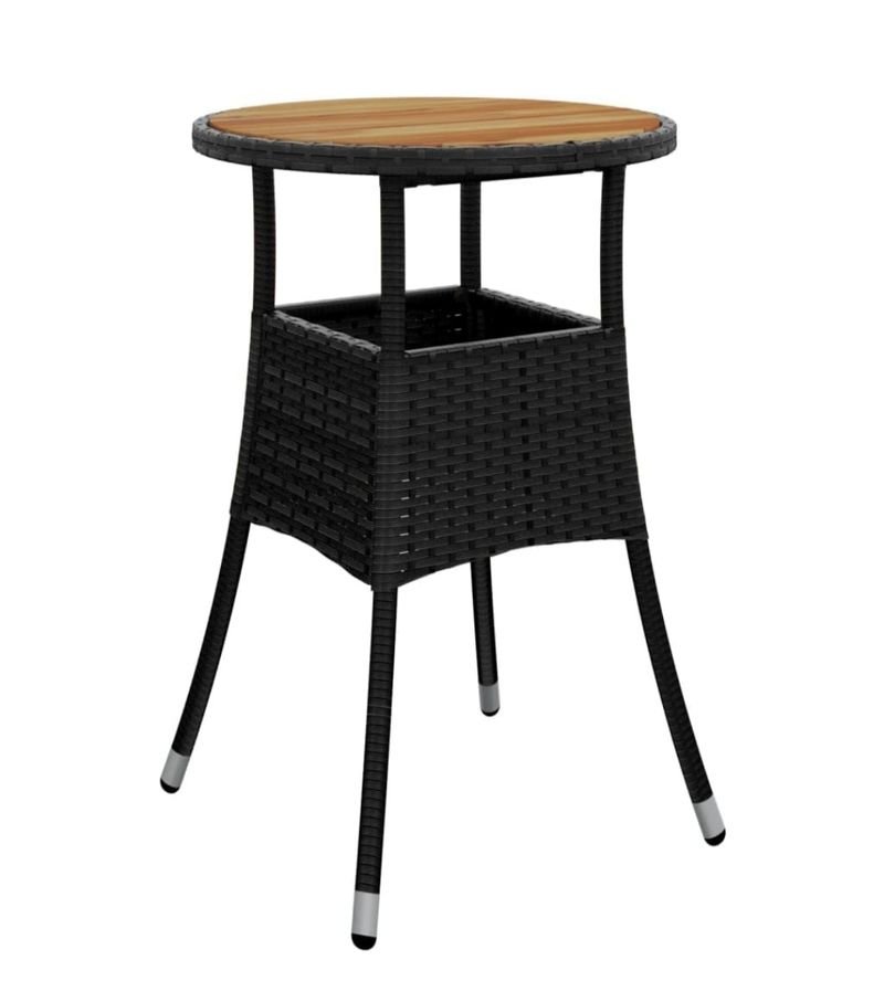 Mesa jardín acacia - ratán negro.