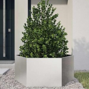 vidaXL Jardinera hexagonal de acero