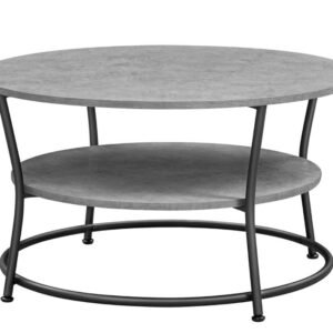 Mesa centro redonda VASAGLE gris