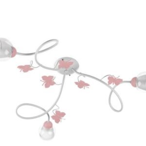 Plafón infantil ONLI 3 luces blanco-rosa