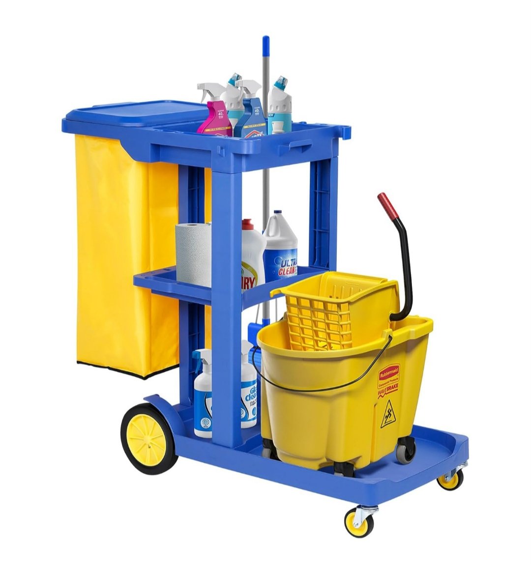 bimiti Carro de limpieza con bolsa