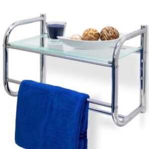 Estantería de pared baño con toallero