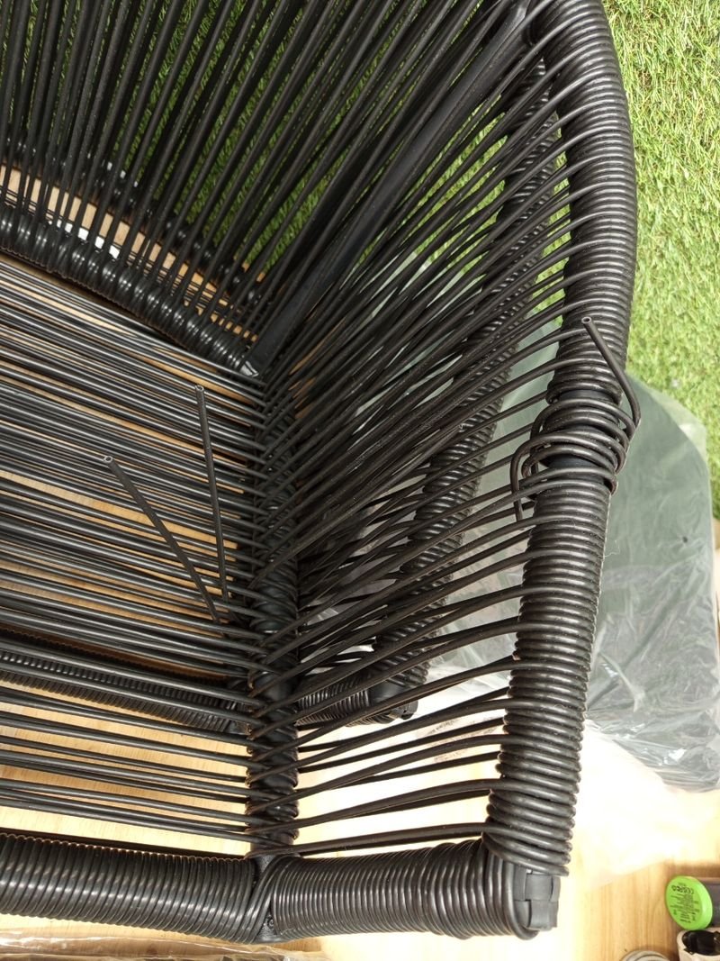 Sillas jardín vidaXL ratán negro - 2uds - Imagen 5