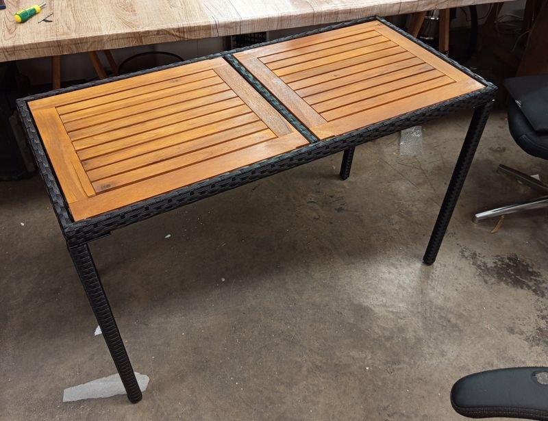 Mesa jardín madera vidaXL - negra. - Imagen 5