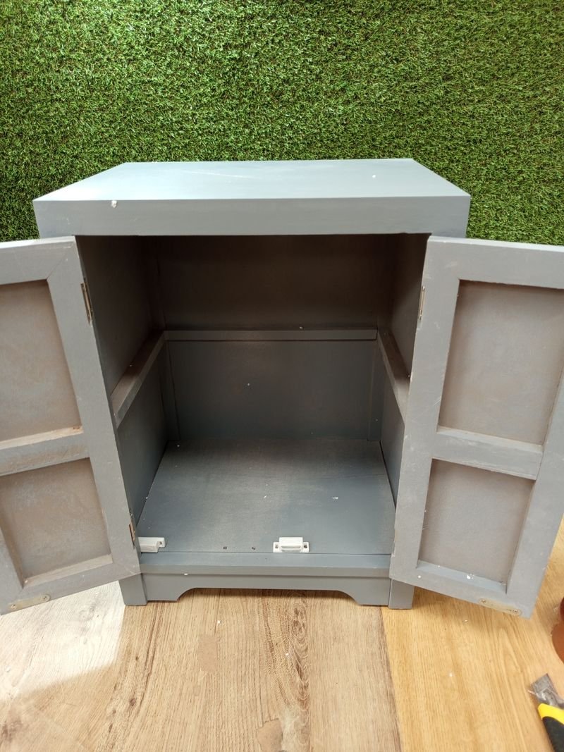 Mesita noche gris - Mueble madera - Imagen 5