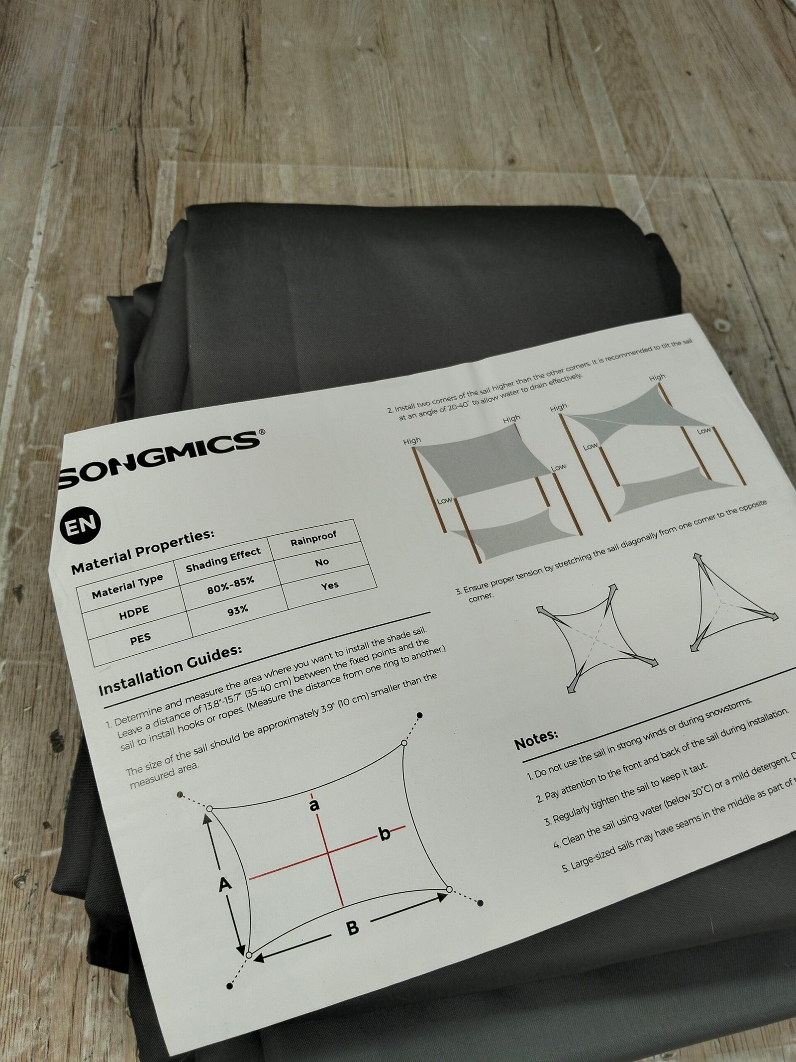 Vela de sombra SONGMICS GSH35GY - Imagen 8