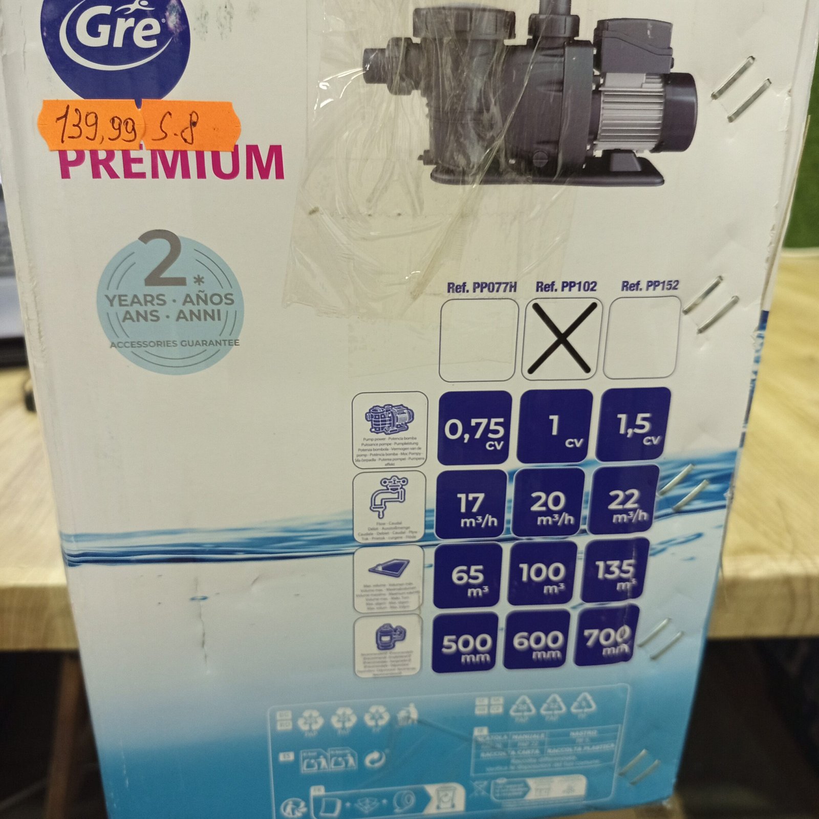 Bomba de Filtración para piscina - PP0102H - GRE. - Imagen 8