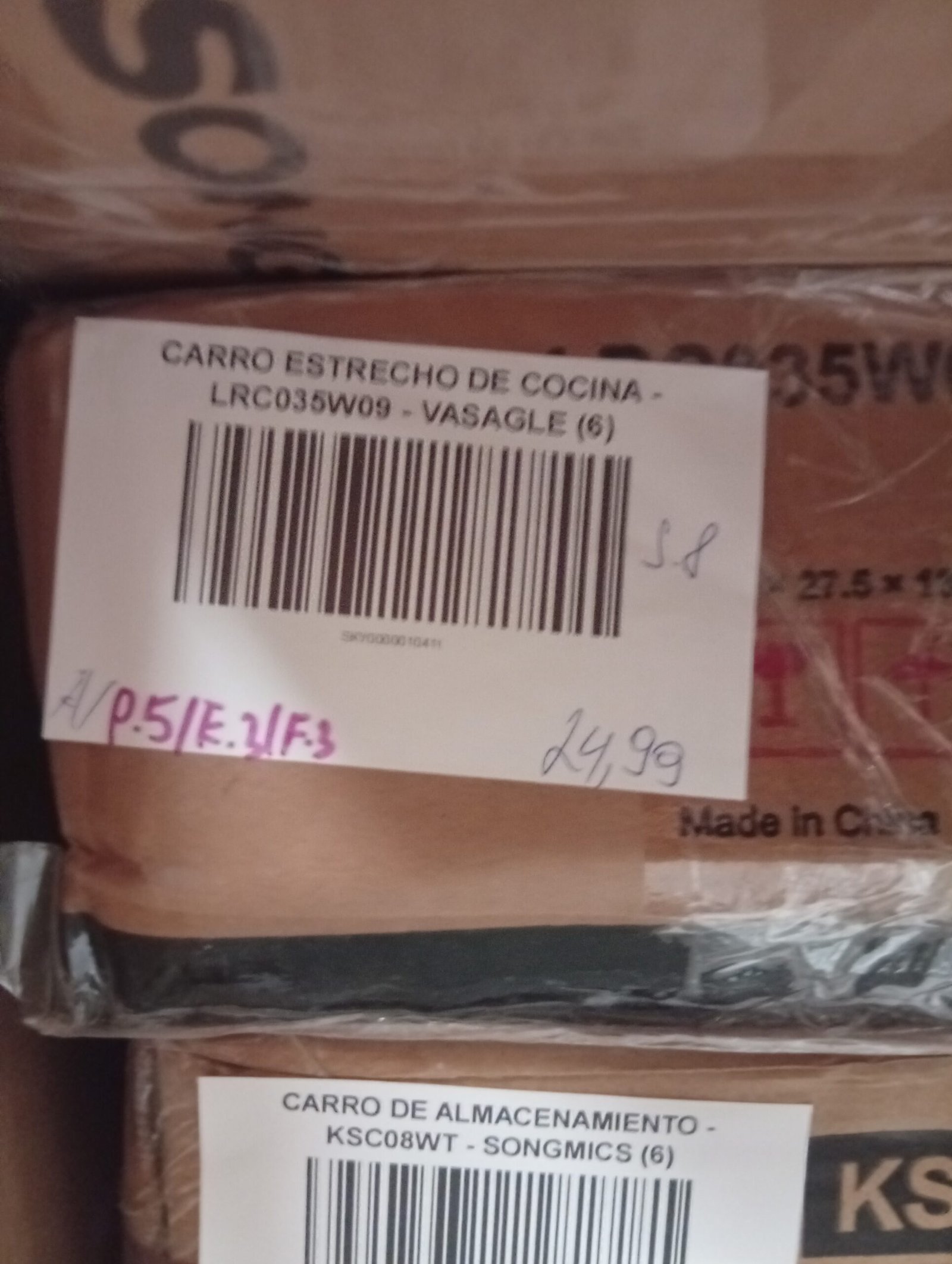 Carro Estrecho de Cocina - LRC035W09 - VASAGLE - Imagen 8