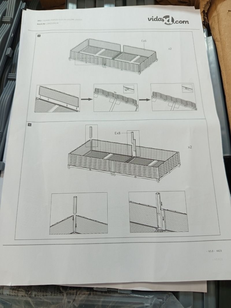 Macetero doble gris - plástico - Imagen 6