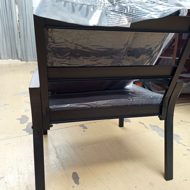 Silla de jardín acero con cojines - vidaXL. - Imagen 6