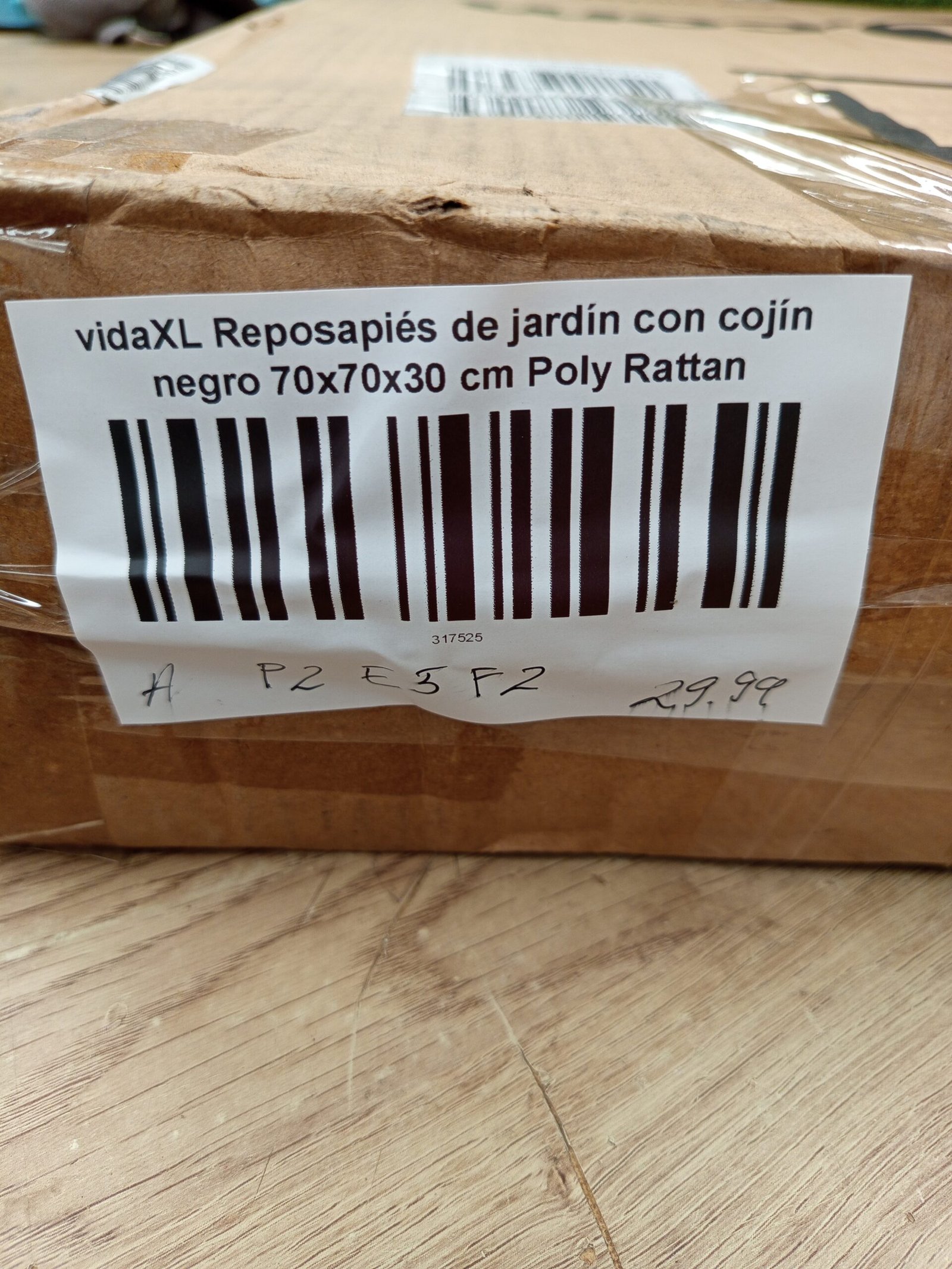 vidaXL Reposapiés de jardín y cojín. - Imagen 6