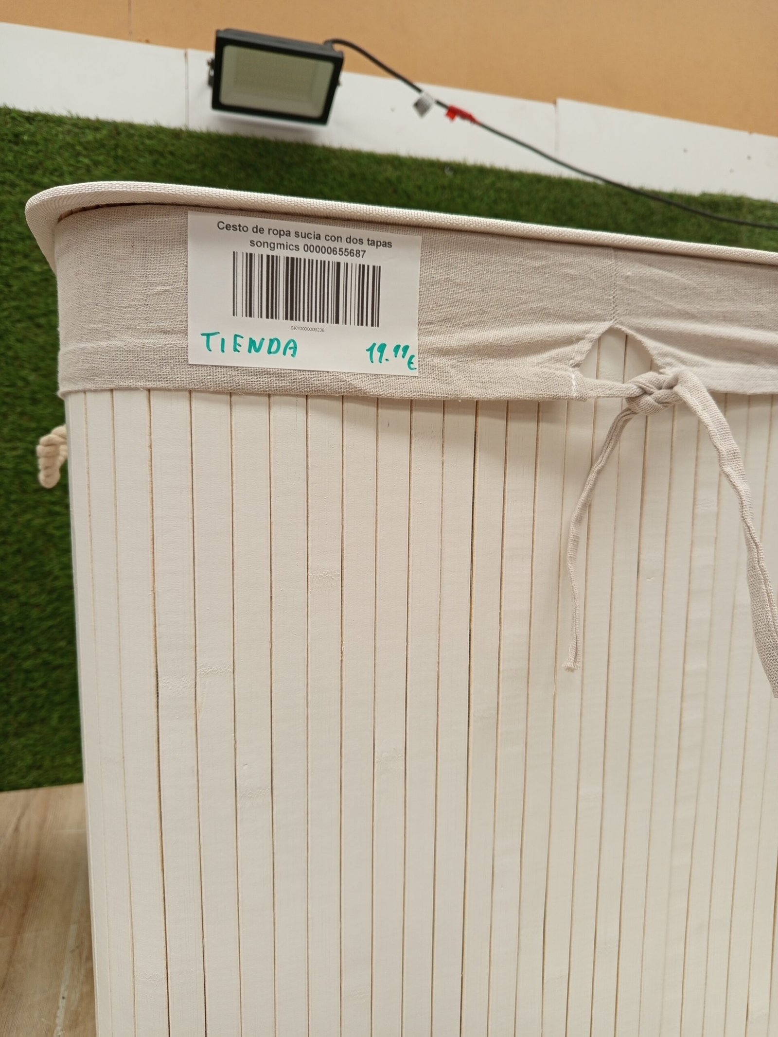 Cestos Ropa Sucia con Tapa y 2 Compartimentos, - Imagen 6