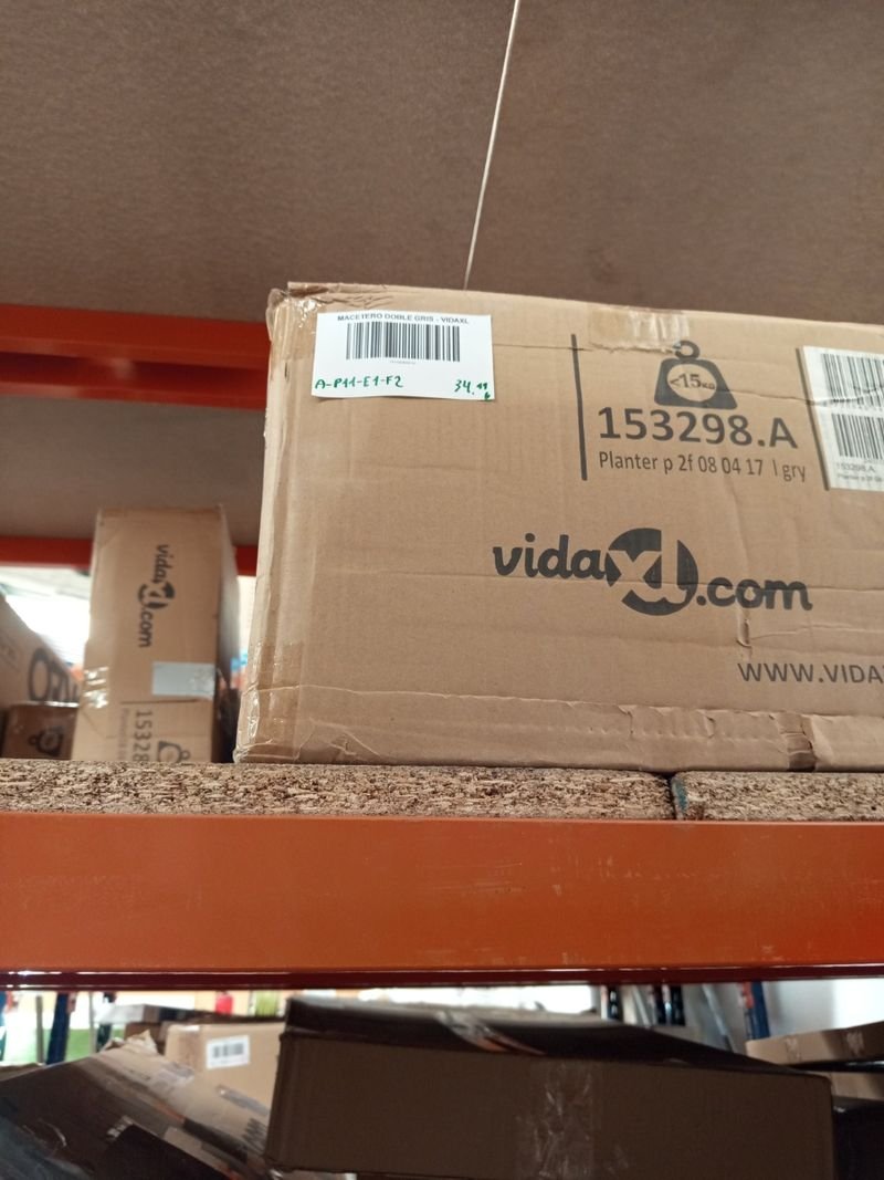 Macetero doble gris - plástico - Imagen 7