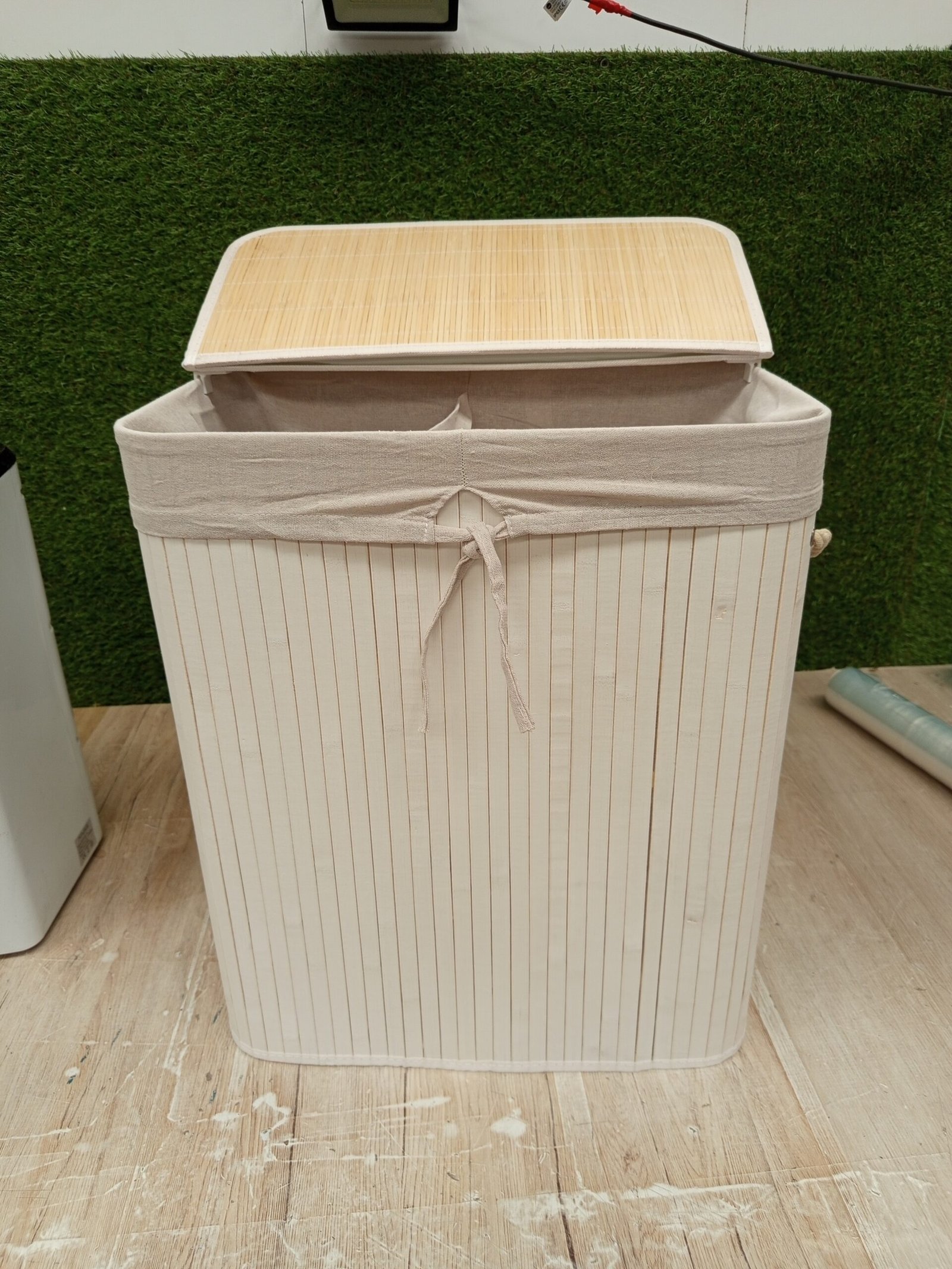 Cestos Ropa Sucia con Tapa y 2 Compartimentos, - Imagen 7