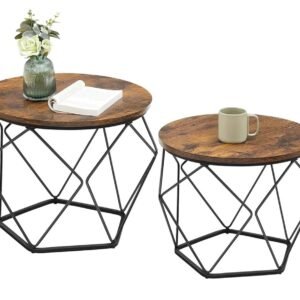 VASAGLE LET040B01V2 MESA DE CENTRO REDONDA