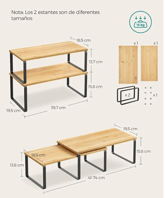 SONGMICS KCS200B01V1 ESTANTE PARA ESPECIAS - Imagen 2