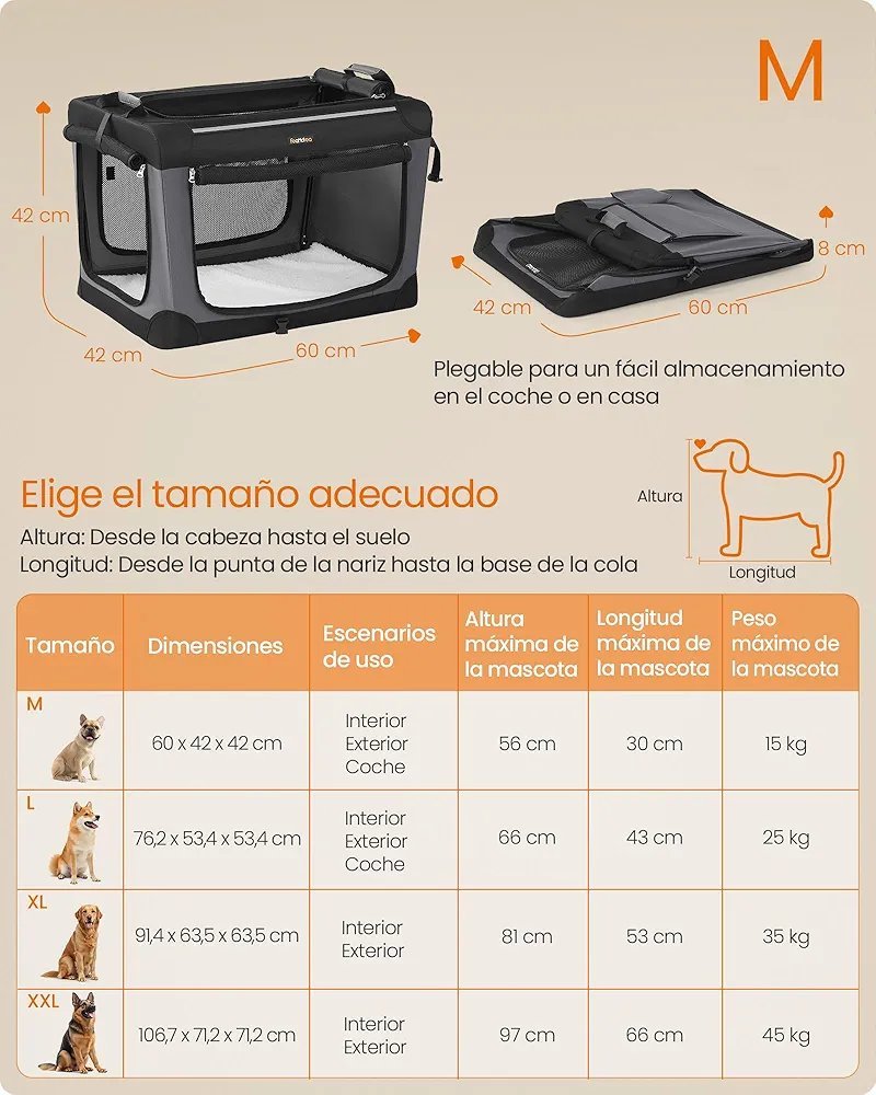 Transportín para Perros - PDC016B01 - Feandrea - Imagen 2