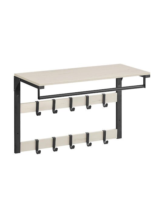 VASAGLE LCR101W03 Perchero de Pared, Perchero Colgante con 10 Ganchos. - Imagen 2