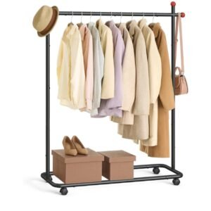 SONGMICS HOME Perchero, Perchero Metálico Negro Tinta HSR170B01