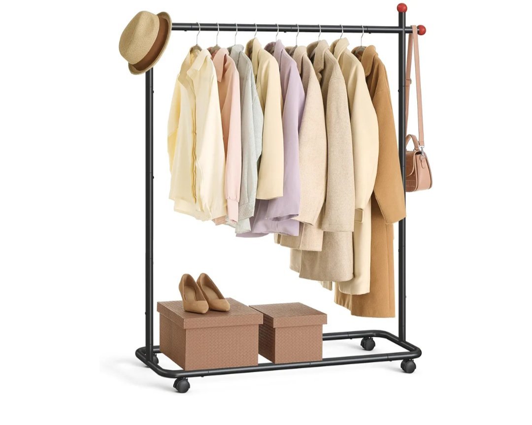 SONGMICS HOME Perchero, Perchero Metálico Negro Tinta HSR170B01