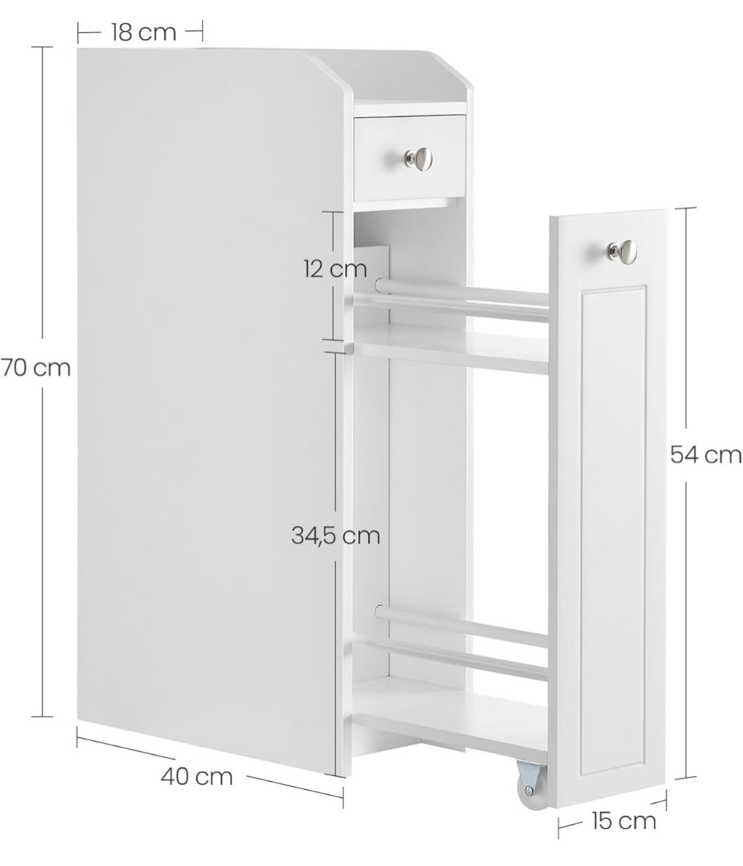 VASAGLE BBC847P31 Armario de Baño, Armario Estrecho de Pie.