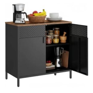 SONGMICS LSC102B01 Armario de Almacenamiento, Aparador de Metal,