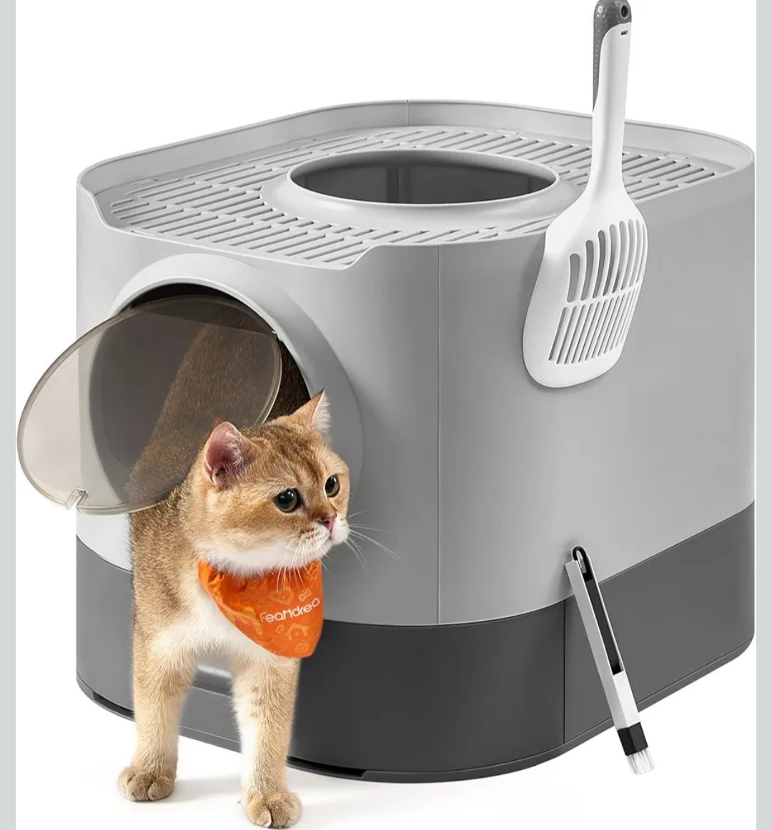 Feandrea PPT002B01 Arenero Cerrado para Gatos, Caja de Arena, XXL. - Imagen 2