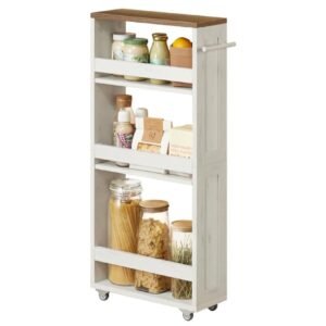 VASAGLE LRC050K01 Carrito de Almacenaje Delgado de 4 Niveles,