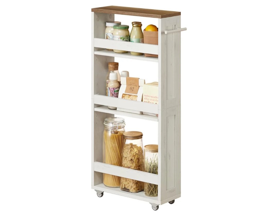 VASAGLE LRC050K01 Carrito de Almacenaje Delgado de 4 Niveles,