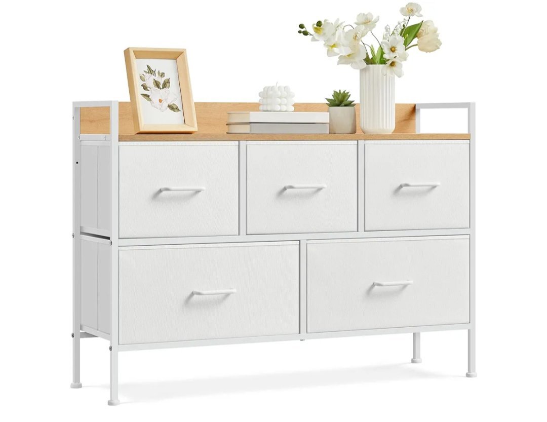 SONGMICS LTS135W01 Cómoda para Dormitorio, Cajonera con 5 Cajones - Imagen 2