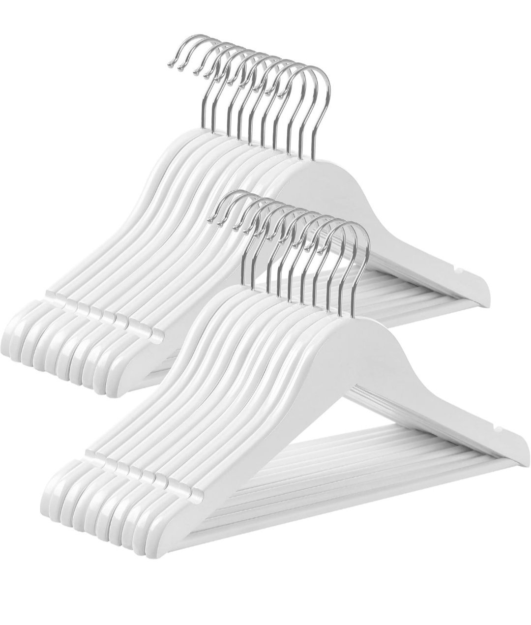 SONGMICS CRW06W-20 Juego de 20 Perchas para Niños de Madera Maciza. - Imagen 2