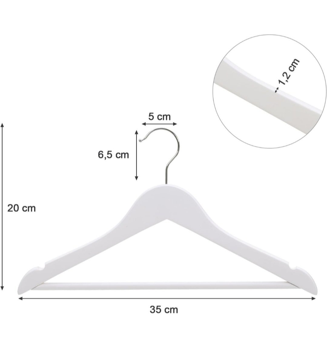 SONGMICS CRW06W-20 Juego de 20 Perchas para Niños de Madera Maciza.