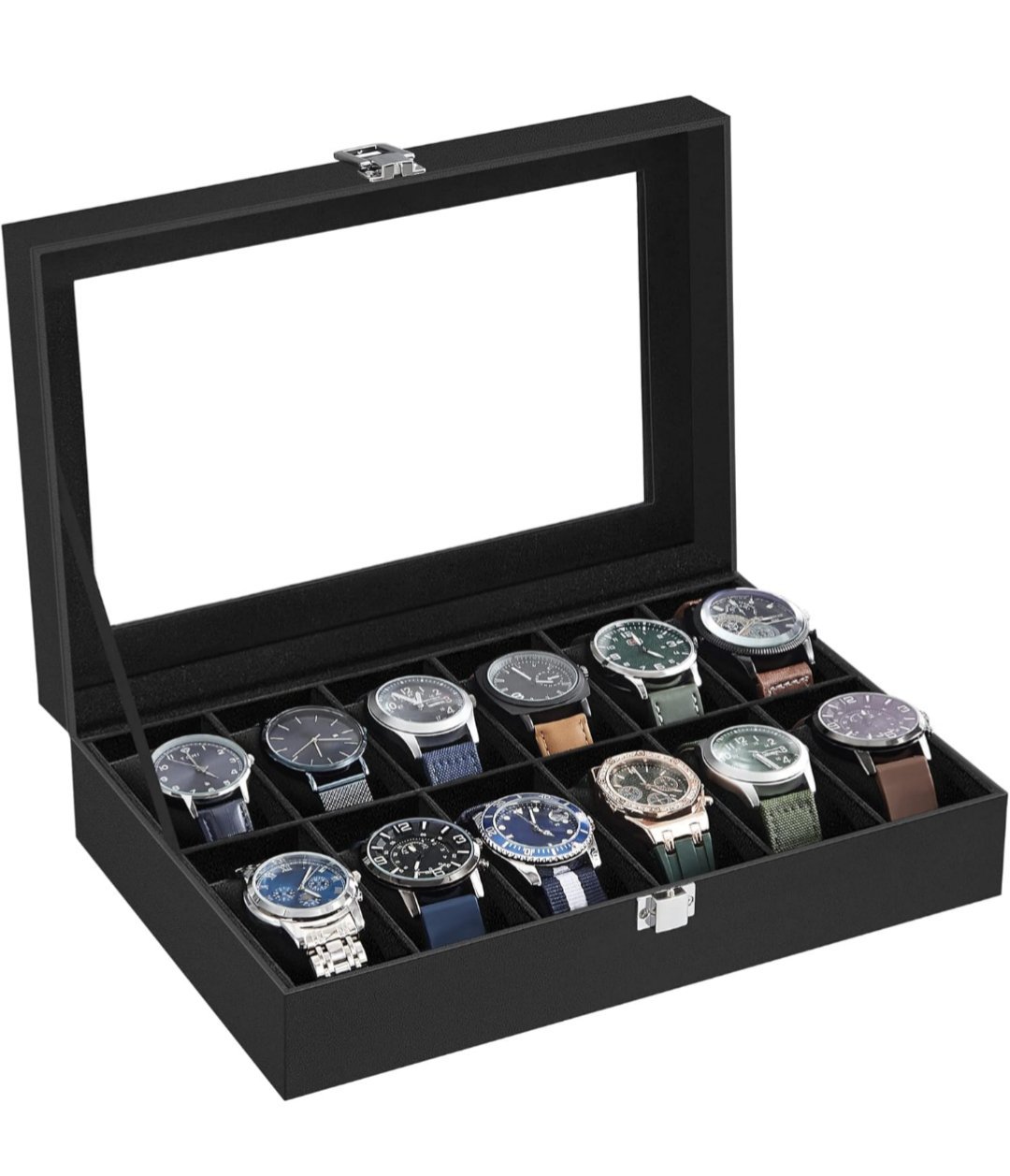 Songmics JWB12B - Caja de presentación para 12 relojes. - Imagen 2