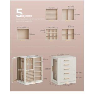 SONGMICS Caja Joyero Giratorio 360° JBC170W01.