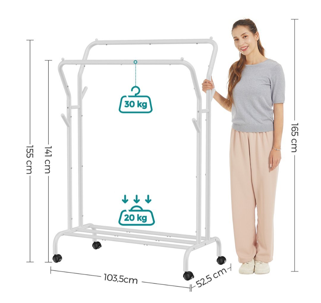 Songmics - perchero de suelo con ruedas - HSR107W01V2