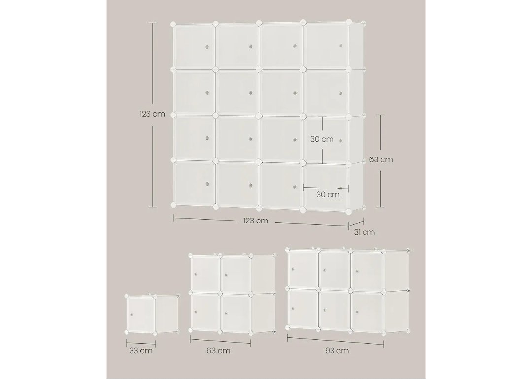 SONGMICS Estantería Modular LPC443W01