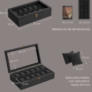 SONGMICS Caja para Relojes - JOW120B02